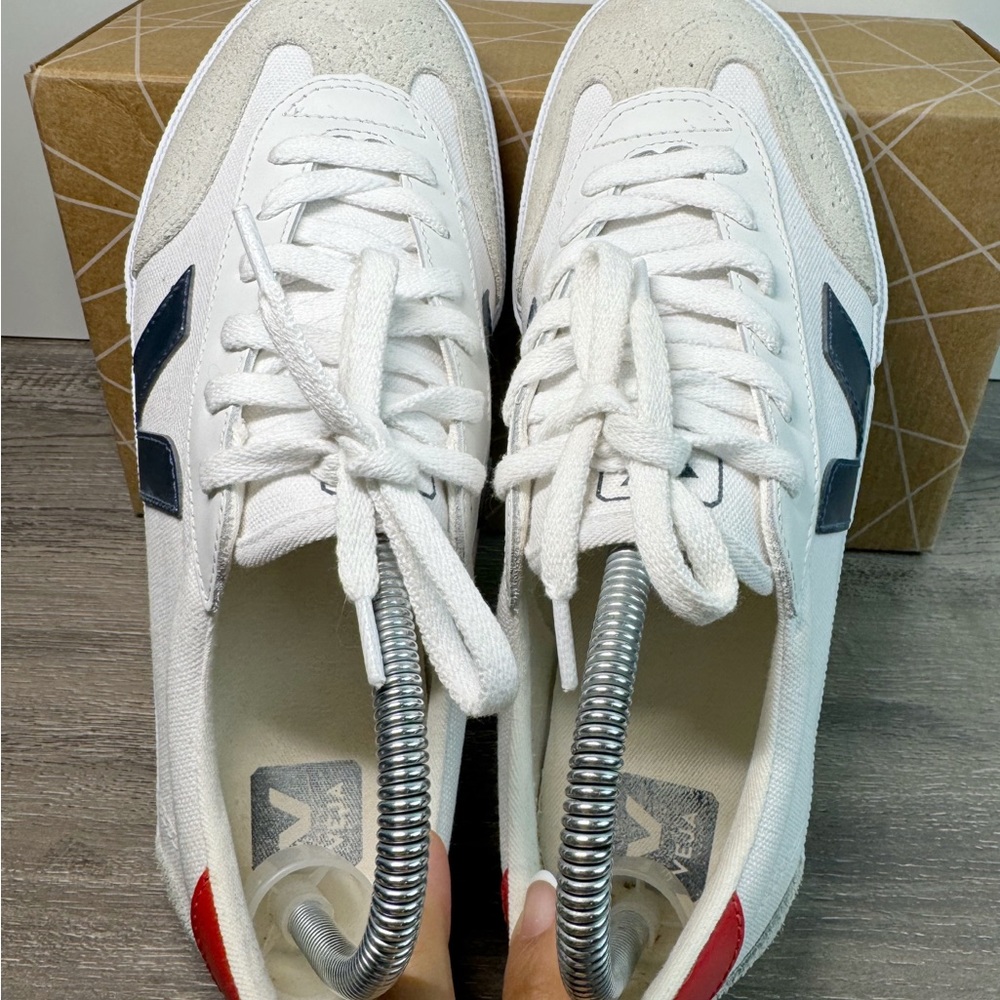 Veja White and Navy Sneakers - Picture 4 of 8